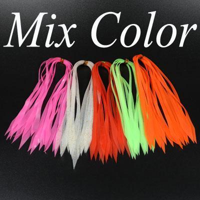 50Pcs Multiple Color Silicone Skirts Streamer Spinnerbait Buzzbait Rubber Jig-Skirts &amp; Beards-Bargain Bait Box-Mix Color 50PCSMix-Bargain Bait Box