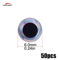 50Pcs Sliver Molded 3D Eyes For Unpainted Lure Bodies, Size 3.5 4.0 4.5 5.0-Fish Eyes-Bargain Bait Box-6mm-Bargain Bait Box