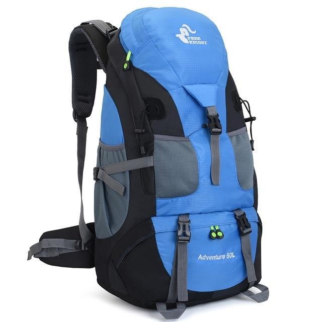 50L Camping Backpack Hiking Waterproof Trekking Bag Man/Woman Outdoor Travel-Climbing Bags-Outdoor Explorer Club Store-Light Blue-China-Bargain Bait Box