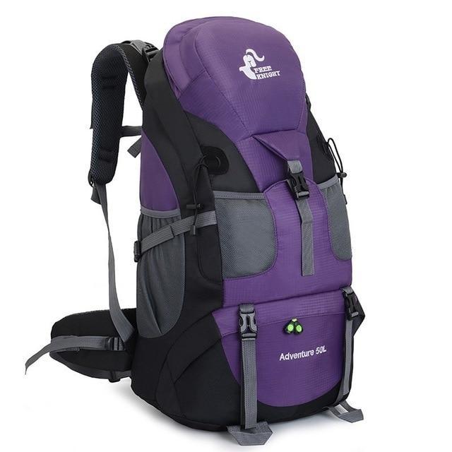 50L Camping Backpack Hiking Waterproof Trekking Bag Man/Woman Outdoor Travel-Climbing Bags-Outdoor Explorer Club Store-Purple-China-Bargain Bait Box