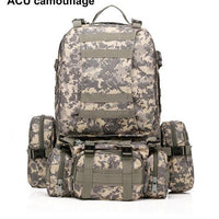 50L Molle Tactical Backpack Waterproof 600D Assault Outdoor Travel Hiking-Yunvo Outdoor Sports CO., LTD-ACU camouflage-Bargain Bait Box