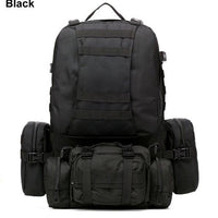 50L Molle Tactical Backpack Waterproof 600D Assault Outdoor Travel Hiking-Yunvo Outdoor Sports CO., LTD-Black-Bargain Bait Box