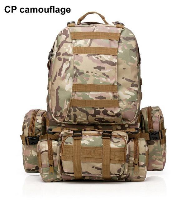 50L Molle Tactical Backpack Waterproof 600D Assault Outdoor Travel Hiking-Yunvo Outdoor Sports CO., LTD-CP camouflage-Bargain Bait Box
