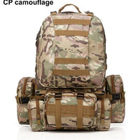 50L Molle Tactical Backpack Waterproof 600D Assault Outdoor Travel Hiking-Yunvo Outdoor Sports CO., LTD-CP camouflage-Bargain Bait Box