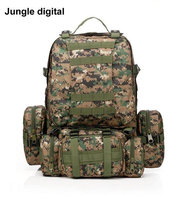 50L Molle Tactical Backpack Waterproof 600D Assault Outdoor Travel Hiking-Yunvo Outdoor Sports CO., LTD-Jungle digital-Bargain Bait Box