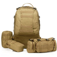 50L Molle Tactical Backpack Waterproof 600D Assault Outdoor Travel Hiking-Yunvo Outdoor Sports CO., LTD-Mud-Bargain Bait Box