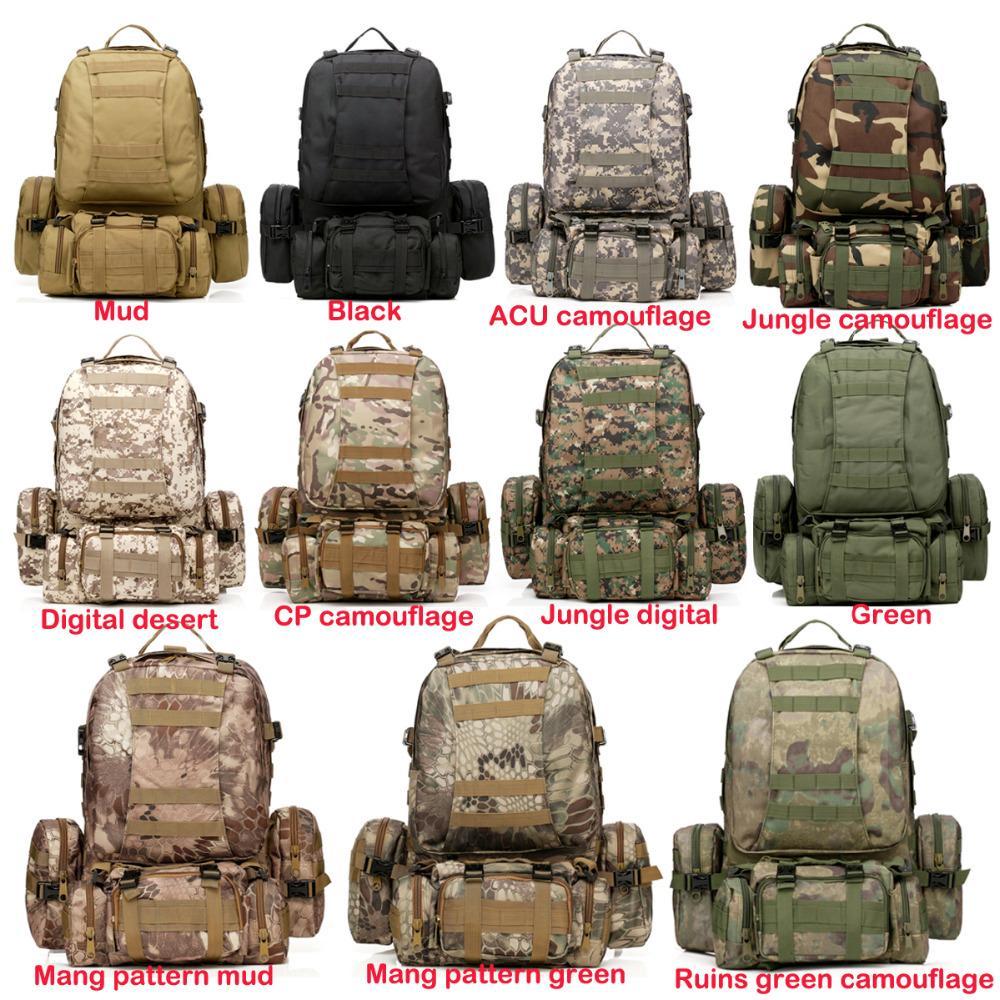 50L Molle Tactical Backpack Waterproof 600D Assault Outdoor Travel Hiking-Yunvo Outdoor Sports CO., LTD-Mud-Bargain Bait Box