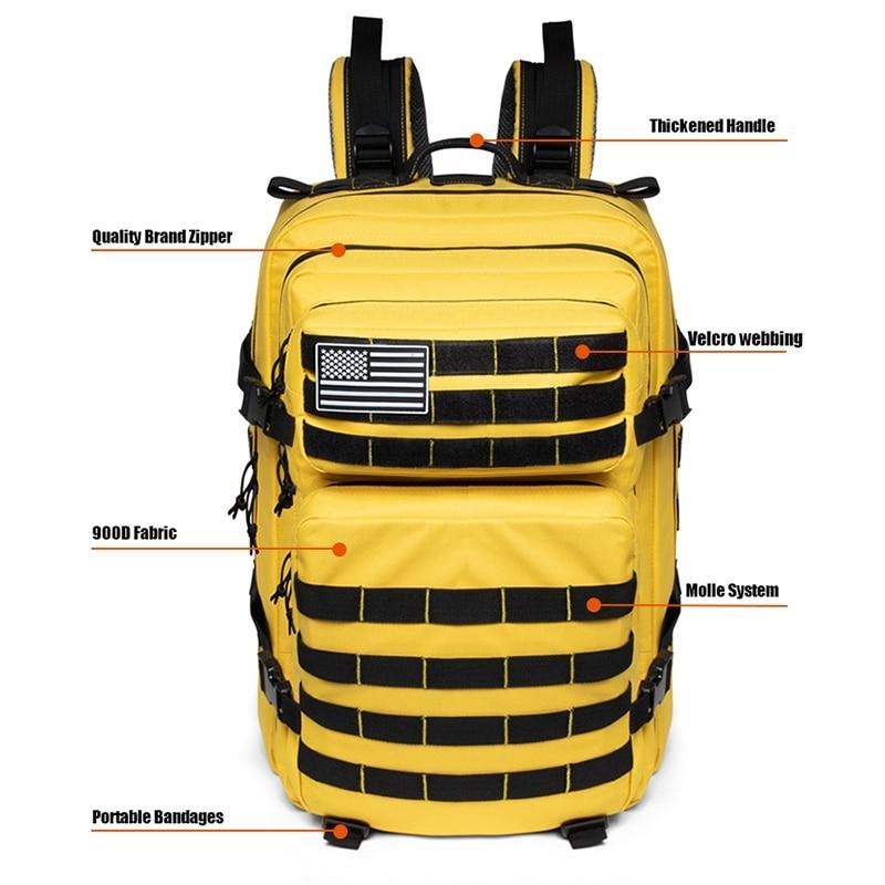 50L Waterproof Military Tactical Backpack Trekking Hiking Backpack Camping For-Home-Outdoor Explorer Club Store-Yellow-China-Bargain Bait Box