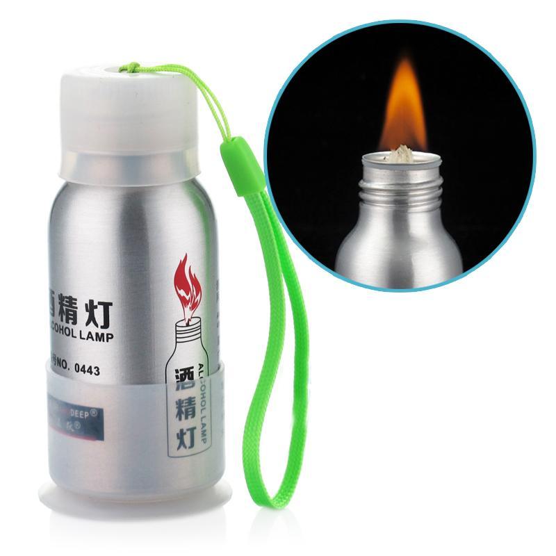 50Ml Durable Alcohol Lamp Metal Case Lab Equipment Heating Hiking Camping-Daily Show Store-Bargain Bait Box