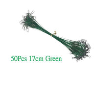 50Pcs 17Cm 21Cm Fishing Line Steel Wire Leader With Rolling Swivels Duo-Lock-THKFISH Official Store-50Pcs 17cm Green-Bargain Bait Box