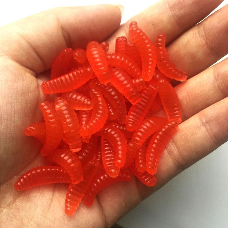 50Pcs 2Cm 0.4Grams Colorfull Silicone Bait Maggot Grub Protein Soft Baits Worm-Be a Invincible fishing Store-A-Bargain Bait Box