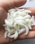 50Pcs 2Cm 0.4Grams Colorfull Silicone Bait Maggot Grub Protein Soft Baits Worm-Be a Invincible fishing Store-B-Bargain Bait Box