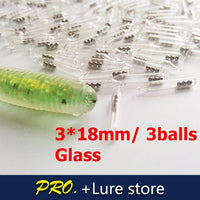 50Pcs 3Mm Fishing Accessories 3 Balls Tube Glass Lure Rattles For Soft Bait-Professional Lure store-3 balls-Bargain Bait Box