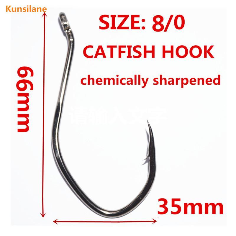 50Pcs 8/0 High Carbon Steel Sharpened Catfish Big Game Fishing Hooks 8832-kunsilane outdoorsport Store-Bargain Bait Box