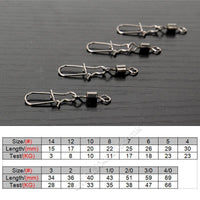 50Pcs Fishing Connector Pin Bearing Rolling Swivel Stainless Steel Fishing-DiaoQu Ltd.-Size 14-Bargain Bait Box