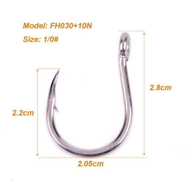 50Pcs Fishing Hooks 1/0#-13/0# Stainless Steel Fishing Hook Jig Big Single Hooks-Xiamen Smith Industry Co,. Ltd-Size 1-Bargain Bait Box
