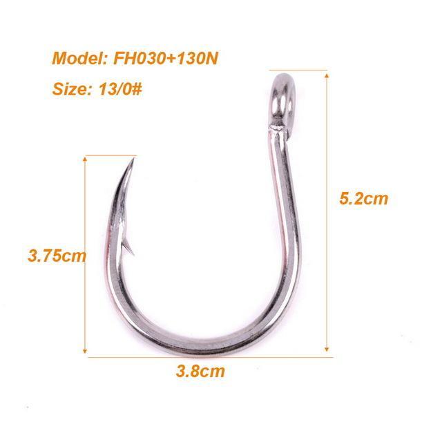 50Pcs Fishing Hooks 1/0#-13/0# Stainless Steel Fishing Hook Jig Big Single Hooks-Xiamen Smith Industry Co,. Ltd-Size 13-Bargain Bait Box