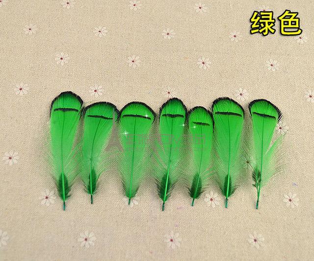 [50Pcs] Lady Amherst Tippet Feather Natural White Red Yellow Pink Purple Green-Fly Tying Materials-Bargain Bait Box-Green-Bargain Bait Box