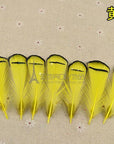 [50Pcs] Lady Amherst Tippet Feather Natural White Red Yellow Pink Purple Green-Fly Tying Materials-Bargain Bait Box-Yellow-Bargain Bait Box