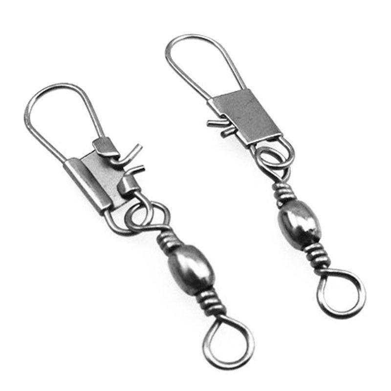 50Pcs Stainless Steel Hooked Snap Pin Fishing Hook Lure Accessories Connector-Sexy bus-2-Bargain Bait Box