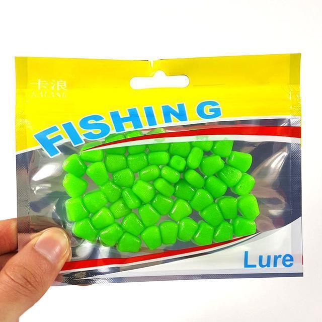 50Pcs/Lot Corn Soft Baits 4 Colors 1Cm Silicone Bait Fishing Lure Carp-Be a Invincible fishing Store-B-Bargain Bait Box
