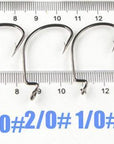 50Pcs/Lot Offset Crank Worm Hook For Bass Fishing High Carbon Swimbait Grub Fish-Wide Gap Hooks-Bargain Bait Box-50pcs size 1Io-Bargain Bait Box