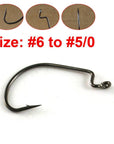 50Pcs/Lot Offset Crank Worm Hook For Bass Fishing High Carbon Swimbait Grub Fish-Wide Gap Hooks-Bargain Bait Box-50pcs size 1Io-Bargain Bait Box