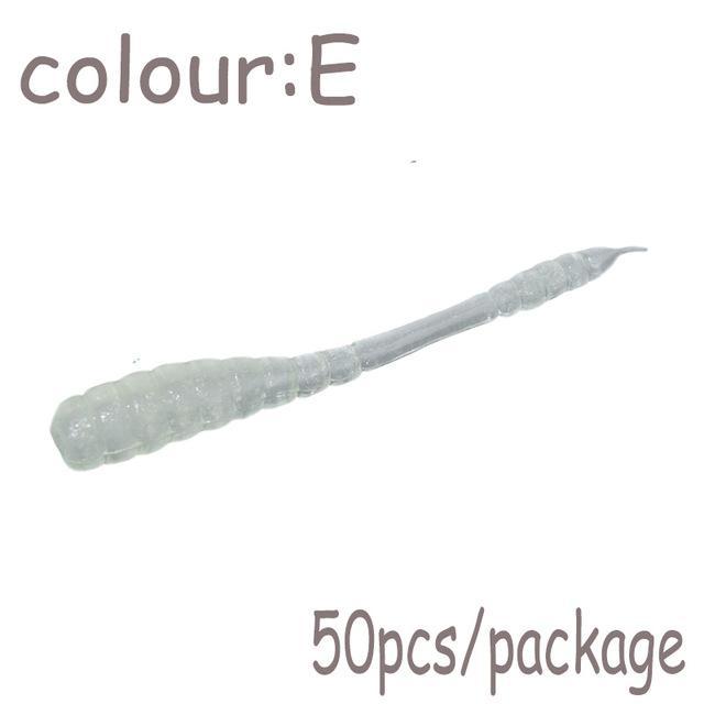 50Pcs/Lot Simulation Earthworm Worms Artificial Fishing Lure Tackle Soft Bait-WDAIREN Fishing Store-E-Bargain Bait Box