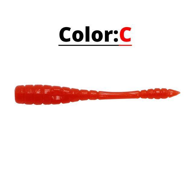 50Pcs/Lot Soft Bait Simulation Earthworm Red Worms 45Mm 0.4G Jigging-Amlucas Fishing Store-C-Bargain Bait Box
