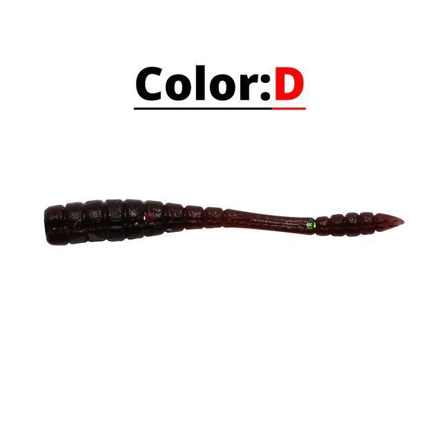 50Pcs/Lot Soft Bait Simulation Earthworm Red Worms 45Mm 0.4G Jigging-Amlucas Fishing Store-D-Bargain Bait Box
