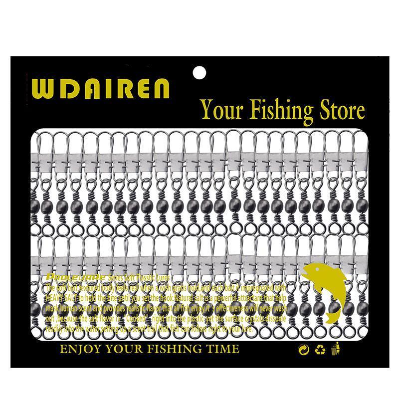 50Pcs/Lot Steel Interlock Snap Fishing Lure Tackle Ball Bearing Swivel Rolling-WDAIREN fishing gear Store-23mm-Bargain Bait Box