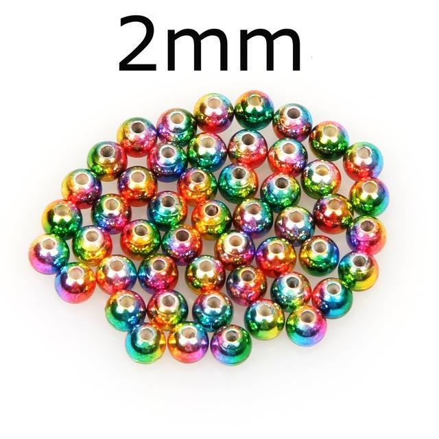 50Pcs/Lot Tungsten Fly Tying Beads Red Green Rainbow Fly Fishing Nymph Head Ball-AnglerDream Store-20C-Bargain Bait Box