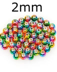 50Pcs/Lot Tungsten Fly Tying Beads Red Green Rainbow Fly Fishing Nymph Head Ball-AnglerDream Store-20C-Bargain Bait Box
