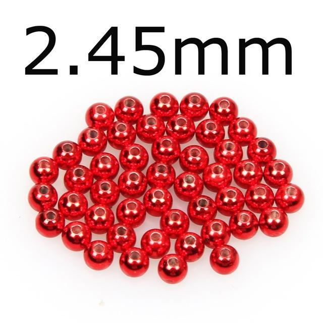 50Pcs/Lot Tungsten Fly Tying Beads Red Green Rainbow Fly Fishing Nymph Head Ball-AnglerDream Store-245C-Bargain Bait Box