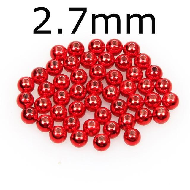 50Pcs/Lot Tungsten Fly Tying Beads Red Green Rainbow Fly Fishing Nymph Head Ball-AnglerDream Store-27R-Bargain Bait Box