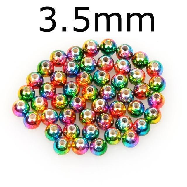 50Pcs/Lot Tungsten Fly Tying Beads Red Green Rainbow Fly Fishing Nymph Head Ball-AnglerDream Store-35C-Bargain Bait Box