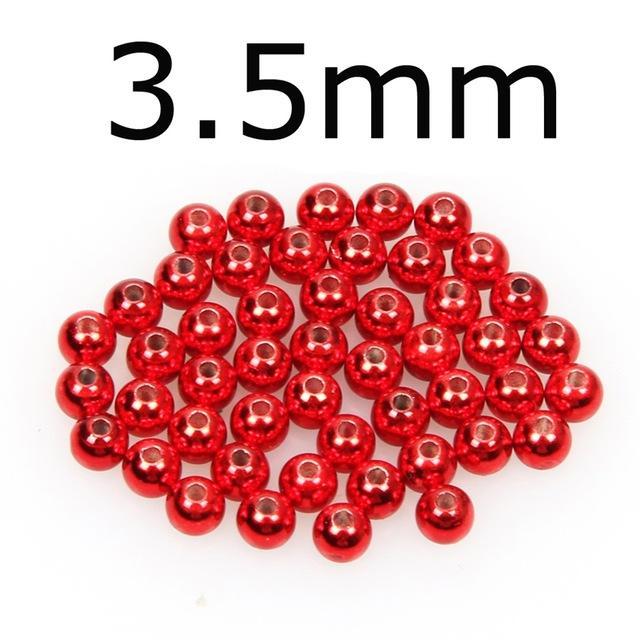 50Pcs/Lot Tungsten Fly Tying Beads Red Green Rainbow Fly Fishing Nymph Head Ball-AnglerDream Store-35R-Bargain Bait Box