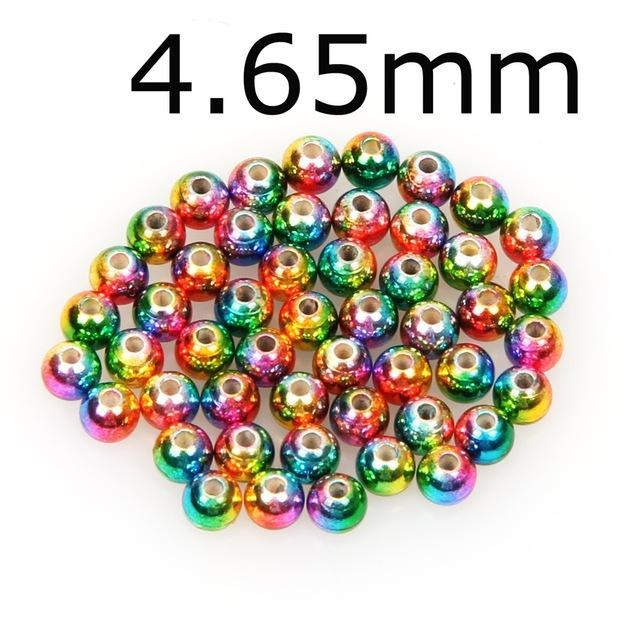50Pcs/Lot Tungsten Fly Tying Beads Red Green Rainbow Fly Fishing Nymph Head Ball-AnglerDream Store-465C-Bargain Bait Box