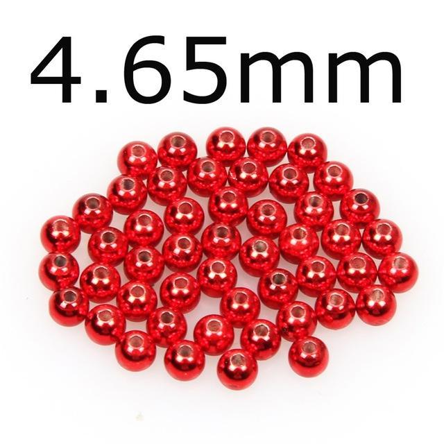 50Pcs/Lot Tungsten Fly Tying Beads Red Green Rainbow Fly Fishing Nymph Head Ball-AnglerDream Store-465R-Bargain Bait Box