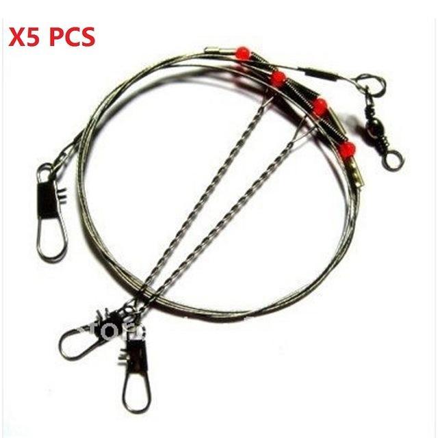5/10/20Pcs 75Mm Stainless Steel Fishing Wire Leader Arms With 2 Drop Arms Snap-easygoing4-5PCS-Bargain Bait Box