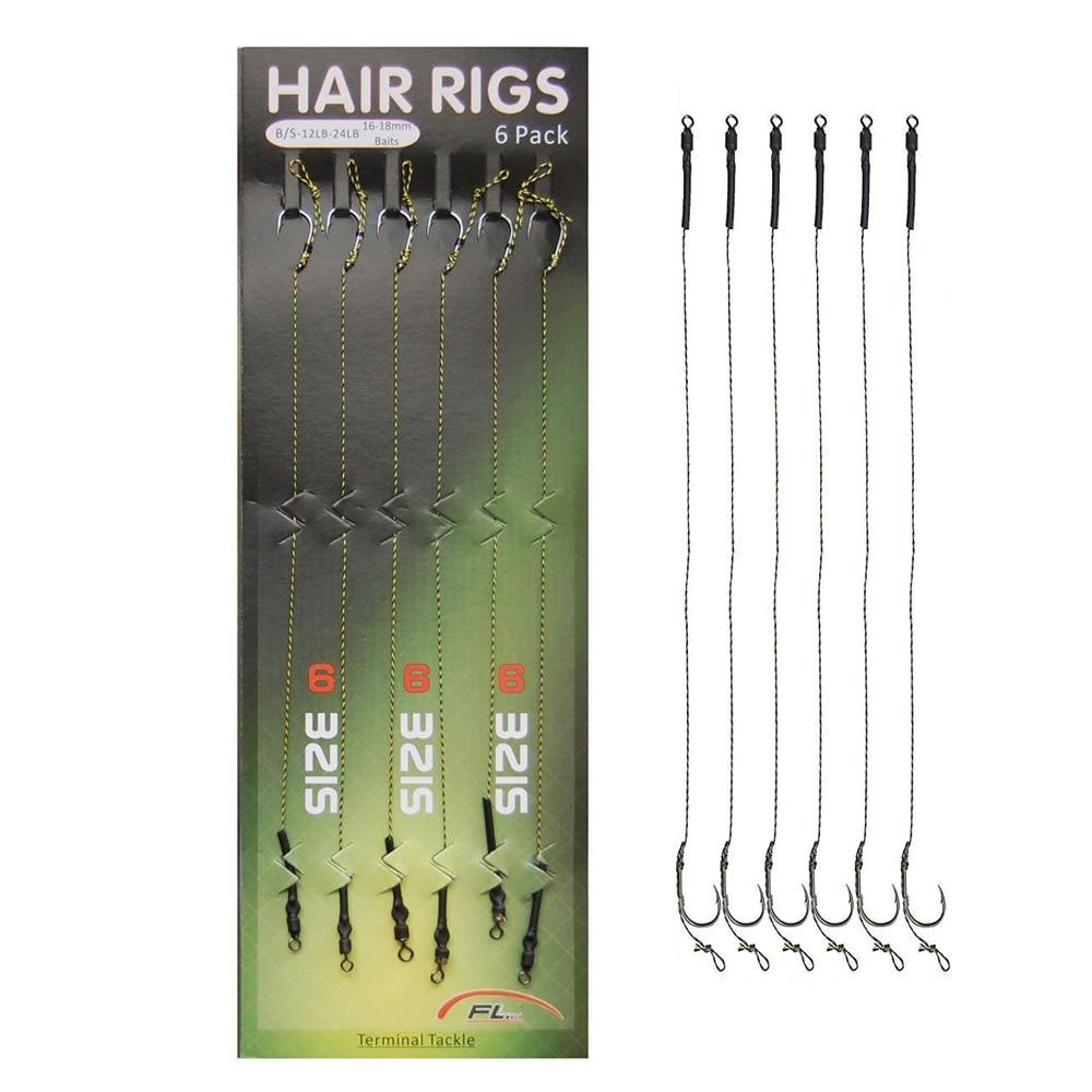 54Pcs=9Packs Carp Fishing Rig Hair Rigs Braided Line With Carp Hooks For Boilies-Fishing Tackle Boxes-Fishing equipment Store-Bargain Bait Box