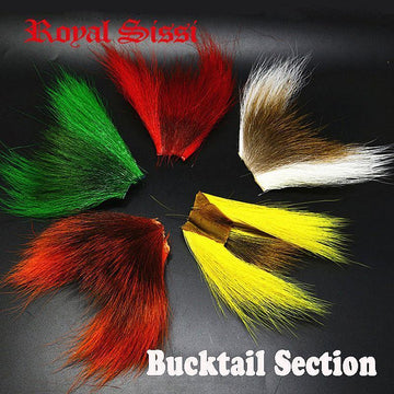5Colors/Lot Bucktail Hair Pieces Combo Selected Bigger Size Bucktail Sections-Fly Tying Materials-Bargain Bait Box-Bargain Bait Box