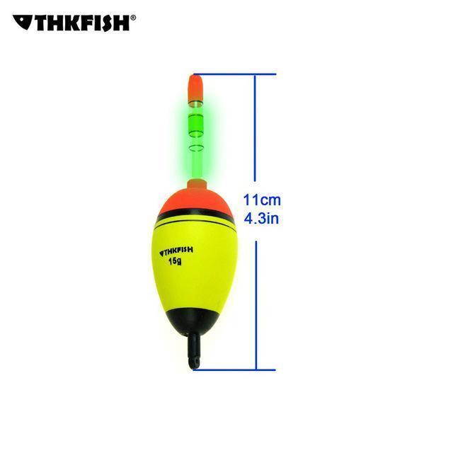 5Pcs Eva Fishing Float + 10Pcs Fishing Light Glow Stick Green Luminous-Glow Floats-Bargain Bait Box-15g-Bargain Bait Box