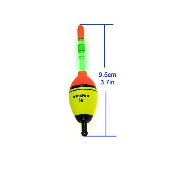 5Pcs Eva Fishing Float + 10Pcs Fishing Light Glow Stick Green Luminous-Glow Floats-Bargain Bait Box-5g-Bargain Bait Box