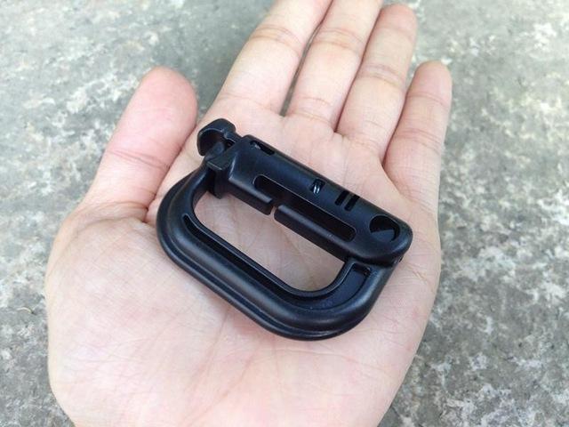 5Pcs Grimloc Molle Carabiner D Locking Ring Plastic Clip Snap Type Ring Buckle-Cords &amp; Carabiners-Bargain Bait Box-Black-Bargain Bait Box