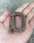 5Pcs Grimloc Molle Carabiner D Locking Ring Plastic Clip Snap Type Ring Buckle-Cords & Carabiners-Bargain Bait Box-brown-Bargain Bait Box