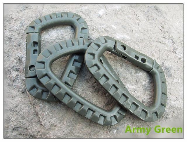 5Pcs Itw Medium Tactical Carabiner Hook Backpack Molle System D Buckle-Cords & Carabiners-Bargain Bait Box-army green-Bargain Bait Box