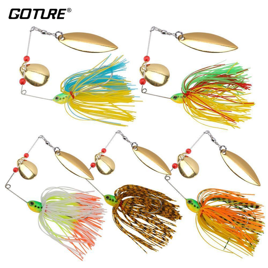 5Pcs/Lot 17.5G Spinnerbait Bass Spinner Bait Metal S Silicone
