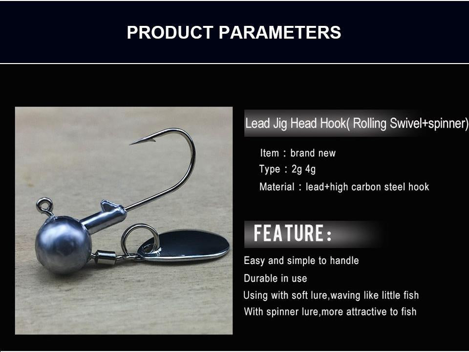 5Pcs/Lot Fishing Round Shape Ball Jig Head Hook 2G 4G High Carbon Steel Hooks-Roundhead &amp; Specialty Jigs-Bargain Bait Box-5Pcs 2g-Bargain Bait Box