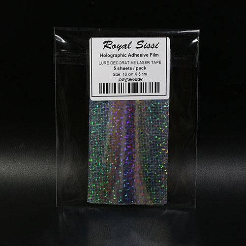 5Sheets/Pack 10Cm X 5Cm Holographic Adhesive Film Fly Tying Laser Rainbow-Fly Tying Materials-Bargain Bait Box-2 silver big point-Bargain Bait Box